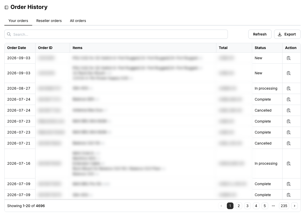 Order History
