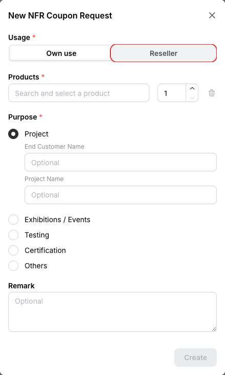 New NFR coupon request