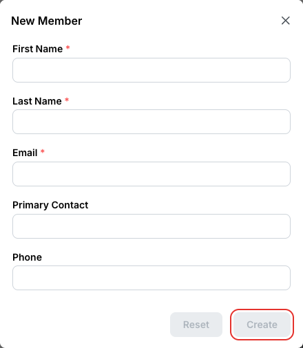 New Member form