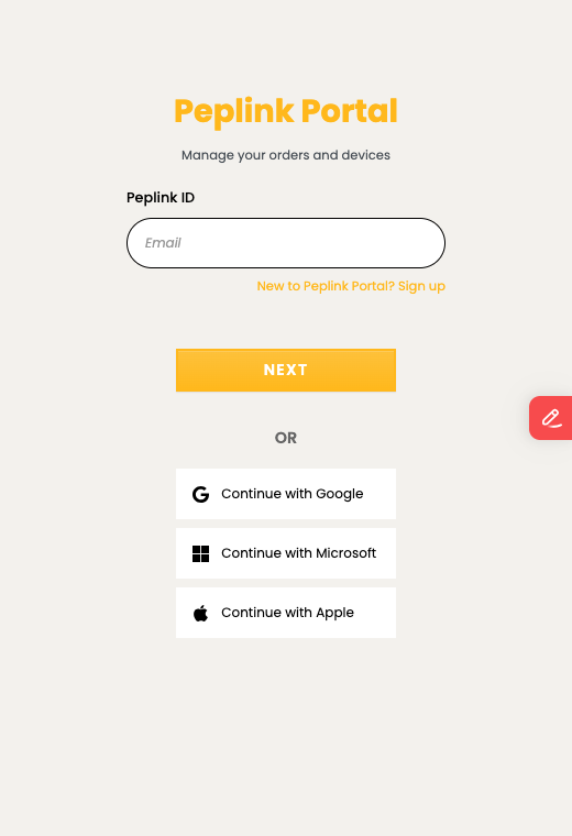 Peplink ID sign-in